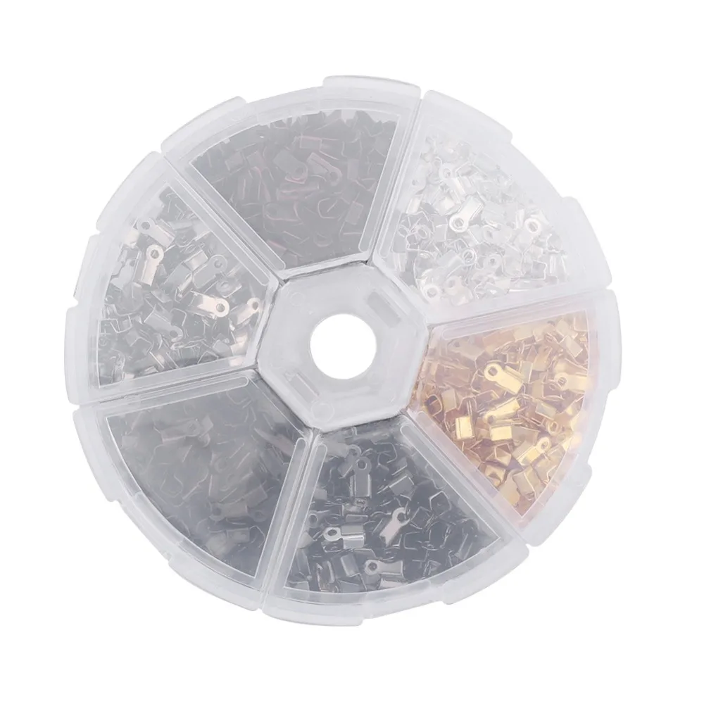 Practical Alloy Crimp Cord Ends 8 * 8 * 1.8cm Different Colors Fold Over Cord Ends Leather Ribbon Clasps DIY Crafting