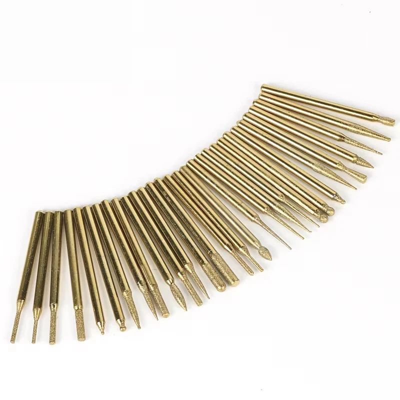 30PCS Titanium-Plated Alloy Grinding Head 3mm Dremel Accessories Dremel Rotary Tool Tit Bit For Mold Repair Slot Engraving