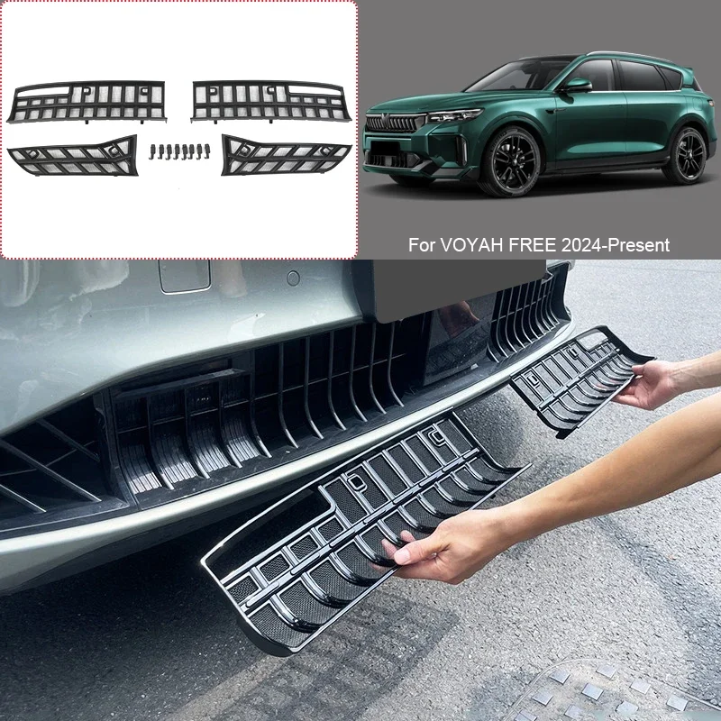 Car Replace Front Upper Lower Grille  Buckle Insect Proof Net Auto Bumper Center Intake Grille Cover For VOYAH Free 2024-Present