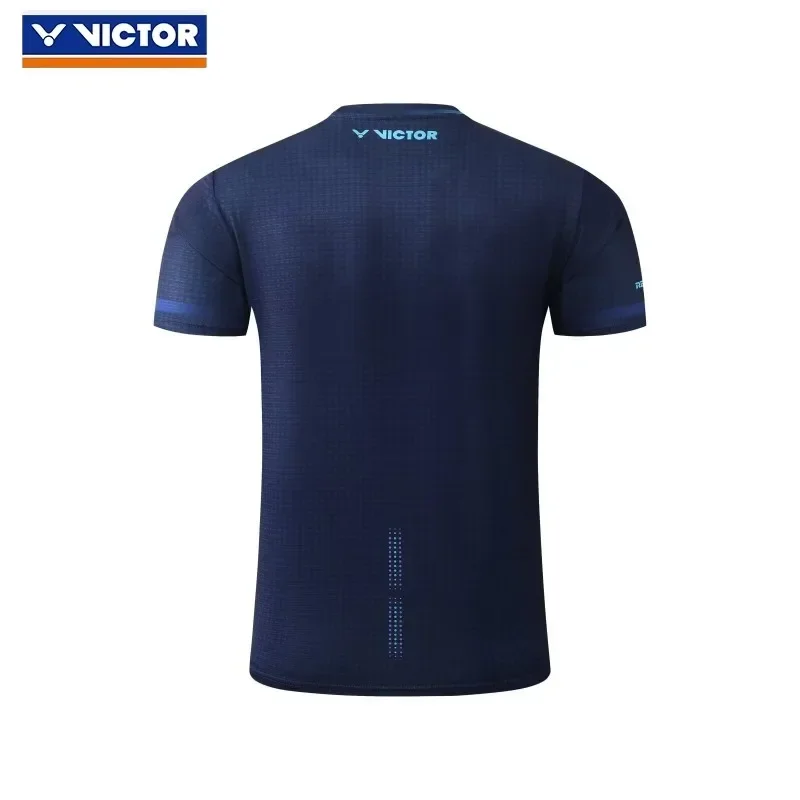 New Victor Badminton short sleeve T-shirt quick drying breathable competition training sports running top gym badminton suit Men