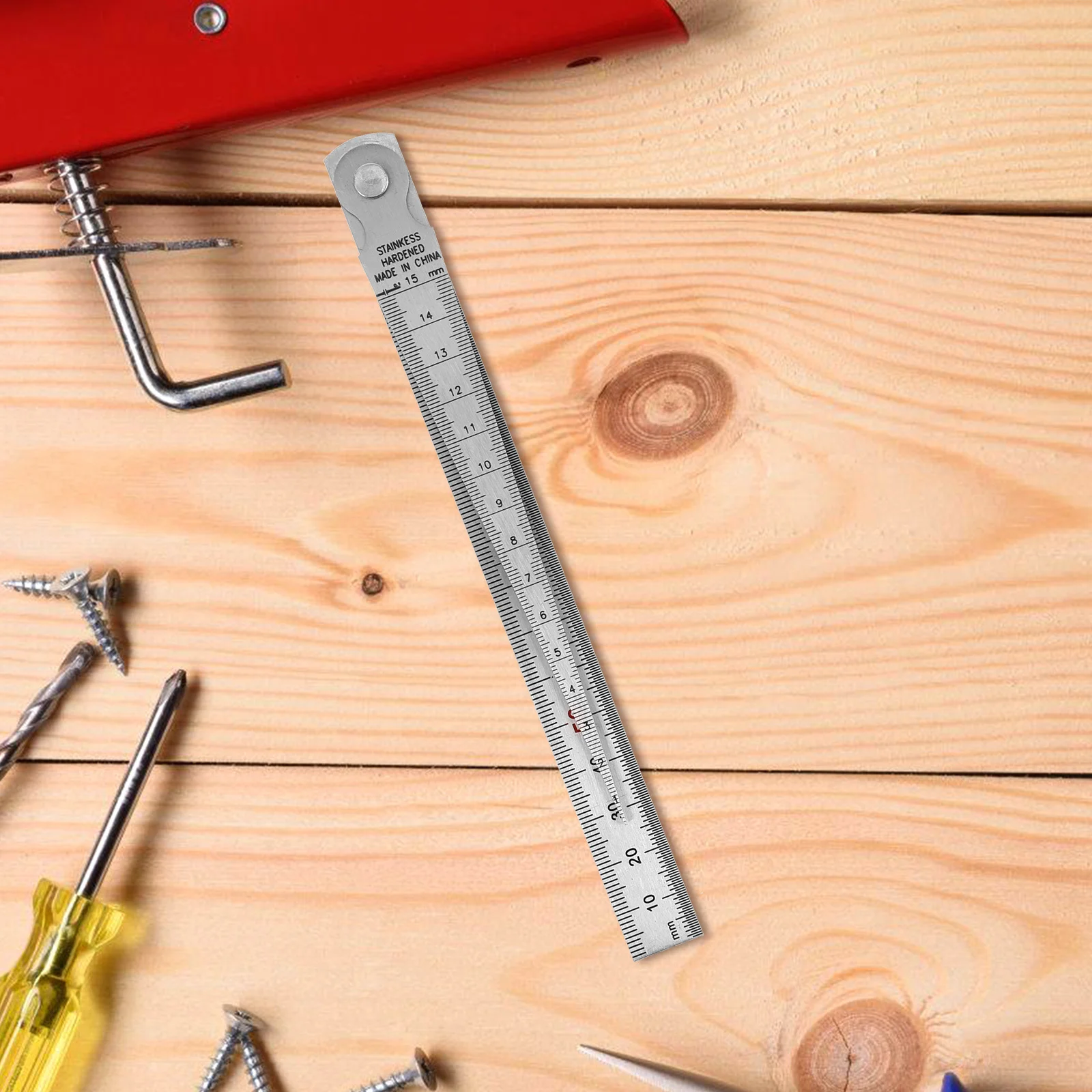 

1Set Feeler Gauge Straight Ruler Stainless Steel Measuring Tools Width Thickness Gauges Carpenters Engineers DIY