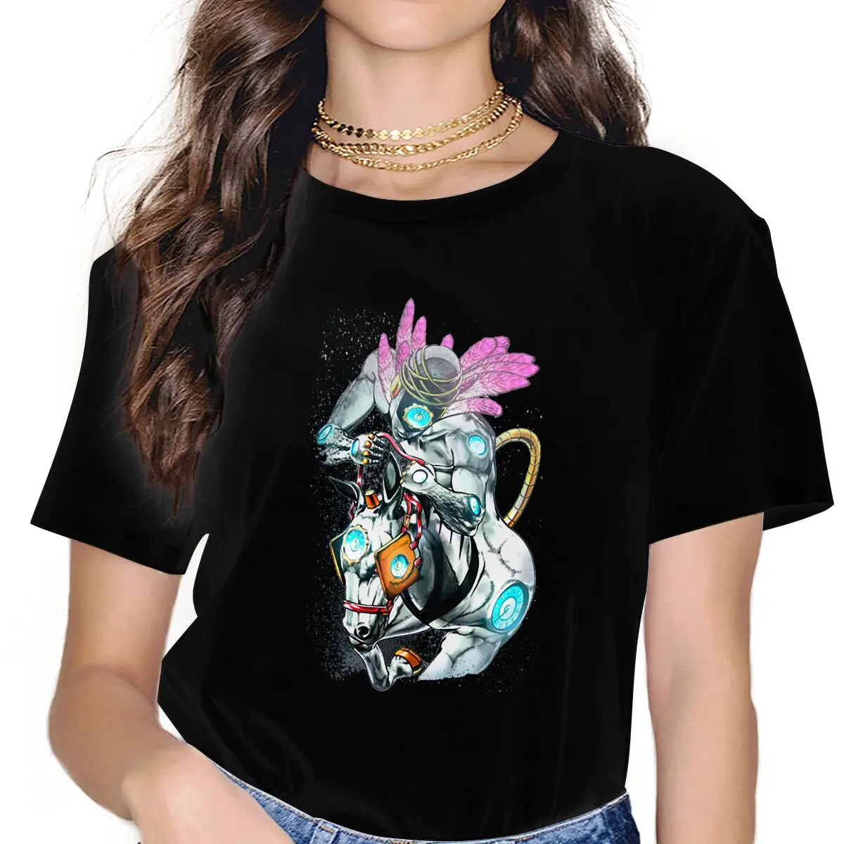 Made In Heaven Women Clothing JoJos Bizarre Adventure Jonathan Joestar Graphic Female Tshirts Vintage Alternative Loose Tops Tee