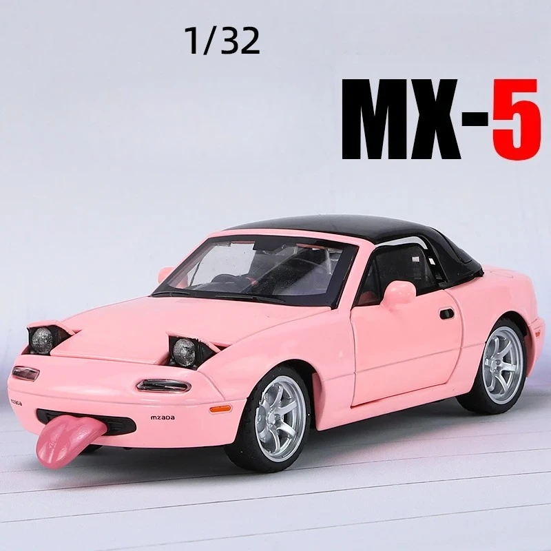 1:32 MX5 MX-5 RX7 pressofuso in lega modello di auto giocattolo suono e luce tirare indietro giocattolo per bambini da collezione regalo di compleanno