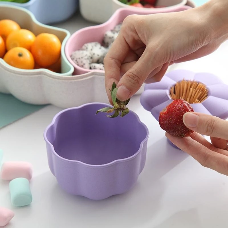 547F Pumpkin Fruit Bowl Candy Storage Box Tray with Toothpick Party