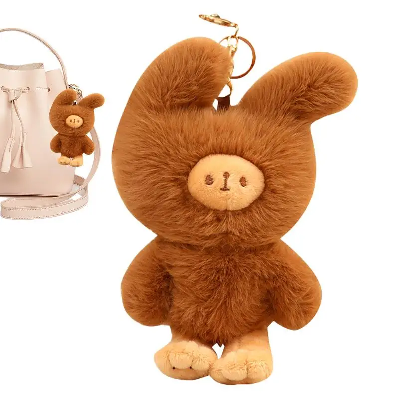 Chaveiro de pelúcia urso para mulheres e meninas Coelhinho, charme da bolsa, chaveiro recheado, porta-chaves, pingente de bolsa