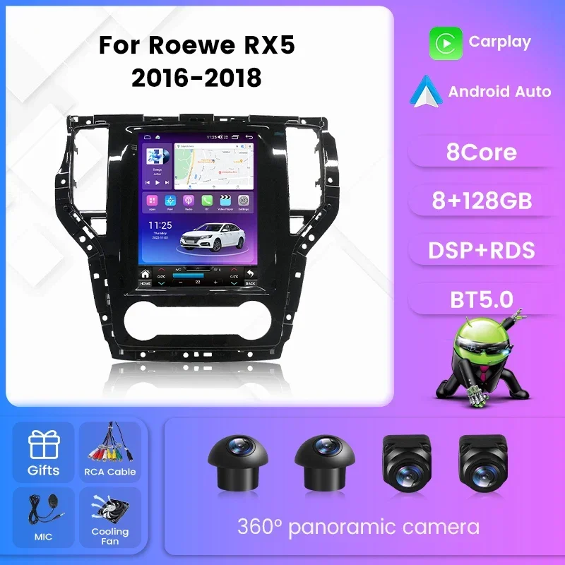 

For Тесла Стиль Экран автомагнитола 2дин android For Roewe RX5 2016 2017 2018 магнитола для авто GPS мультимедиа Штатная магнитола устройство до 8-ЯДЕР, до 8 + 128ГБ Карплей Андроид Авто