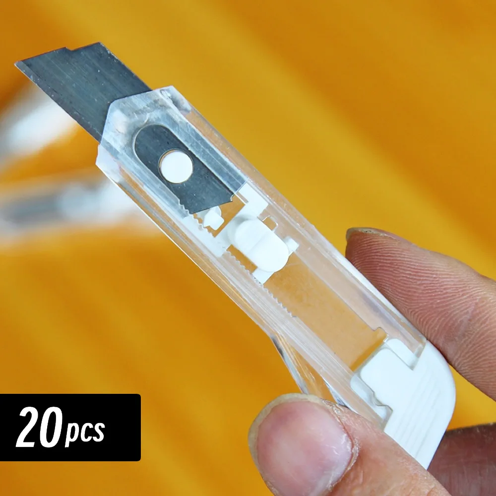1/20 قطعة سكّين متعدّد الاستخدامات شفافة الصلب ورقة قطع صندوق أدوات القطع عدة شفرات عدم الانزلاق Unboxing سكين أدوات نحت الحرف اليدوية #1