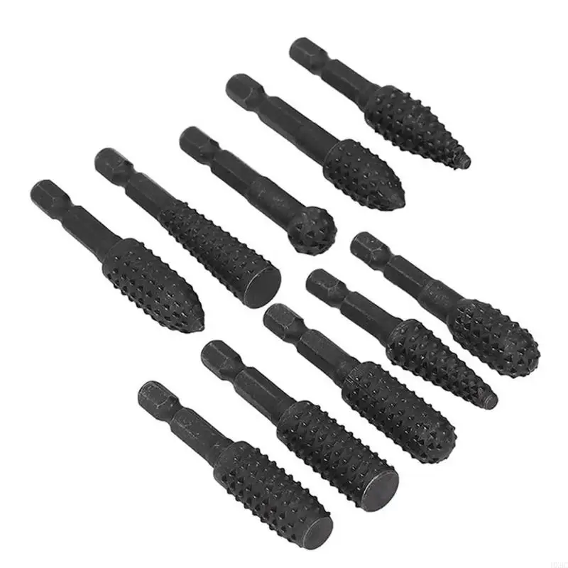 10pcs Rotary Burr Rasp File Set untuk Kerajinan Patung Detail Kayu Rumit
