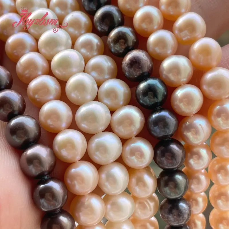 

Nearround White Pink Black Natural Freshwater Pearl Bead 15 inches for DIY Necklace Bracelet Earring Rings Jewelry Making 7-8mm