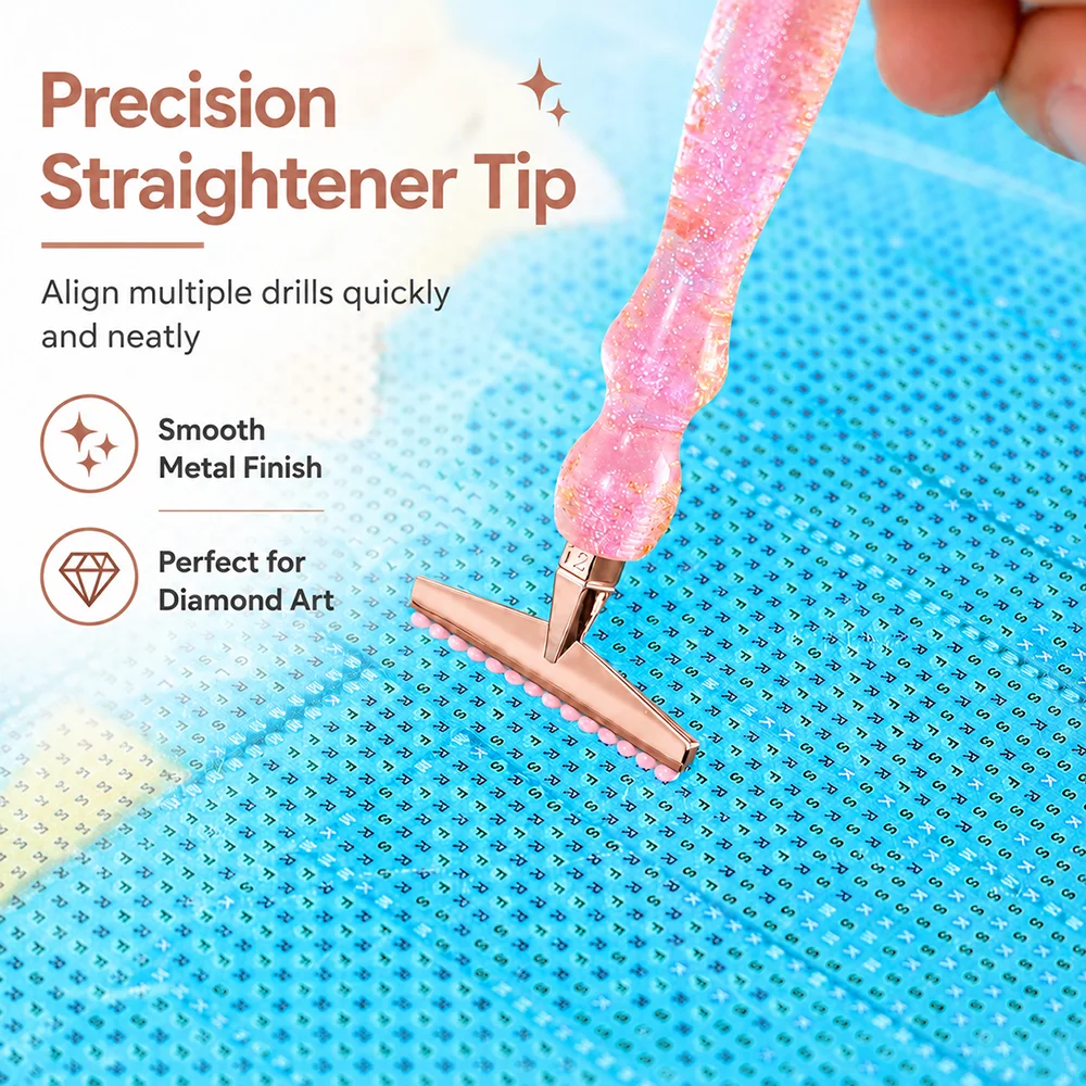 Diamond Painting Multi-Placer Drill Tip 20#/25#, Threaded Metal Wide Flat Replacement Head with Storage Box, Multi-Color Tools view 6