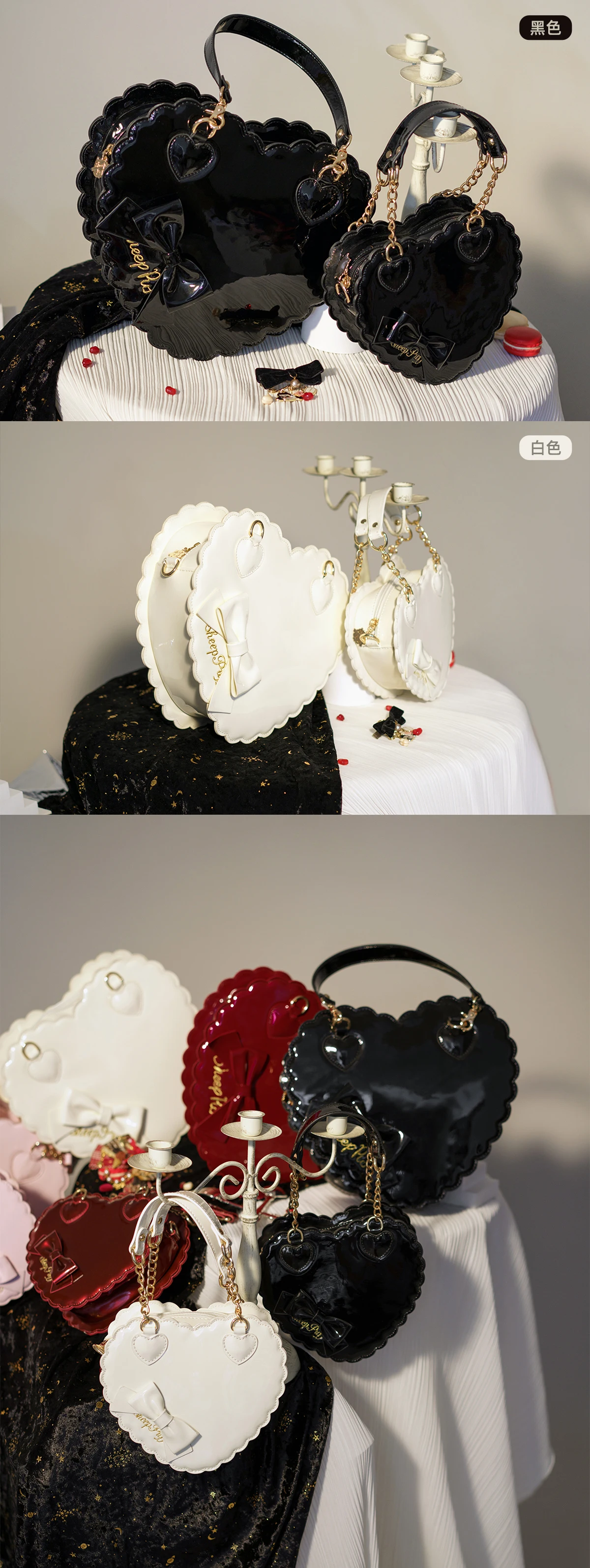Biscuit Heart Bag Large and Small Sweet Lolita Style Bow Crossbody Bag Kawaii Backpack 2025 New Japanese Cute Handbag