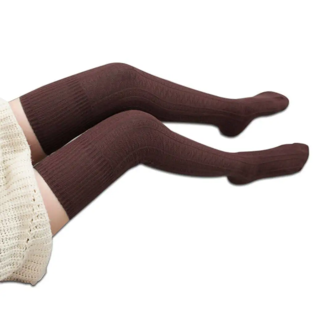 

Women’s Warm Slim Cable Knit Jacquard Over Knee Socks Cotton Leggings