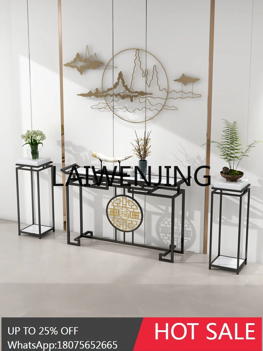Marble entrance Chinese-style living room entry light luxury strip case table end view table against the wall narrow table