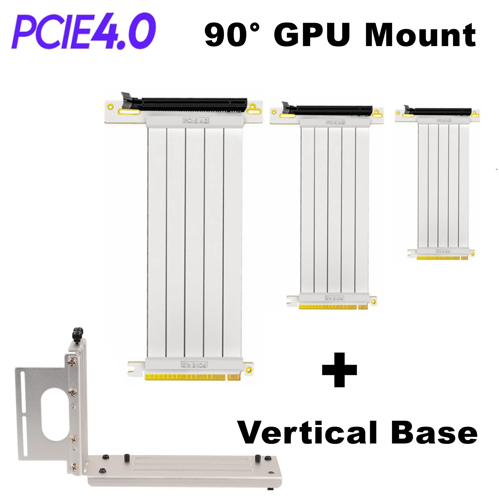 Riser Pcie Gen 4 16x Cable elevador de gráficos de supervelocidad expansión GPU PCIE 4,0 X16 conector de ángulo recto para GTX RTX RX blanco