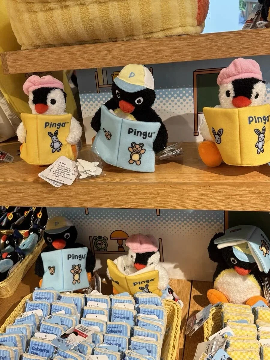 Pingu Pendant Doll Pillow Penguin Reading Series Bag Decoration Soft Plush Penguin Cartoon Peripheral Kawaii Student Gifts