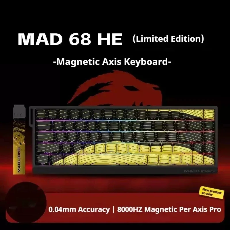 MADLIONS MAD60 MAD68 series Magnetic Switch Mechanical Keyboard Customized E-sport 0.04RT 8K Polling Rate 0.125ms Latency