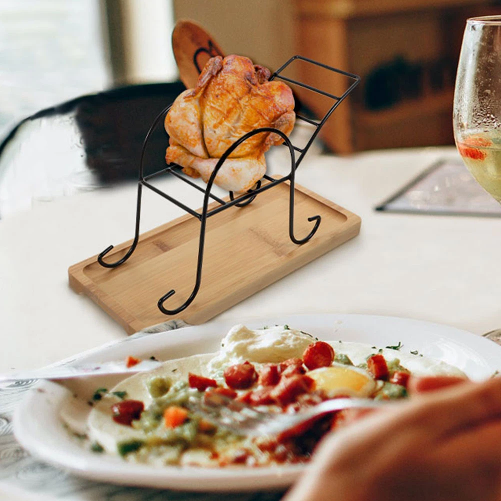 

Chicken Grill Rack Premium Alloy Cook Juicy Tender Roast Chicken Holder Bbq Stand for Family Gathering Camping