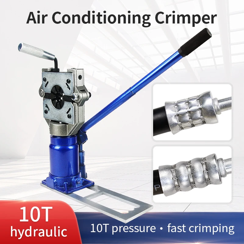 Automotive Air Conditioning Hose Crimper Lightweight A/C Service Crimping Tool Universal Manual Hose Crimper Kit