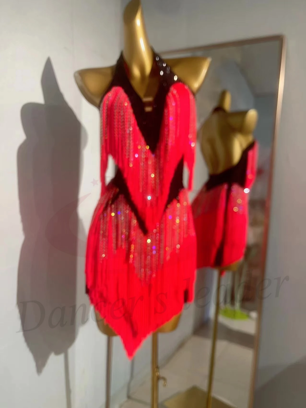 Traje de baile latino con diamantes de imitación para mujer, vestido personalizado de gama alta con tira de diamantes y borlas, vestido de actuación de Samba