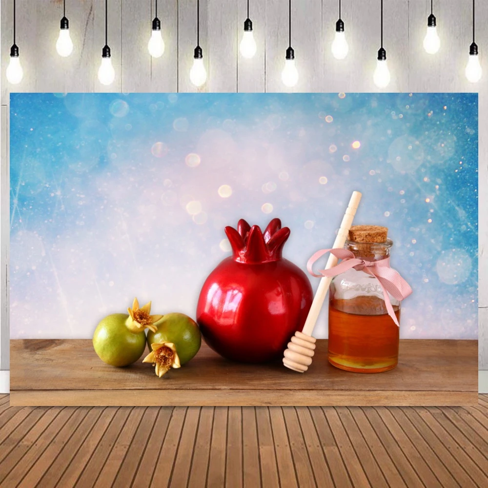 Rosh Hashanah Jewish New Year Backdrop for Photography Happy Hanukkah Festival Party Honey Bible Candle Background Decor Banner