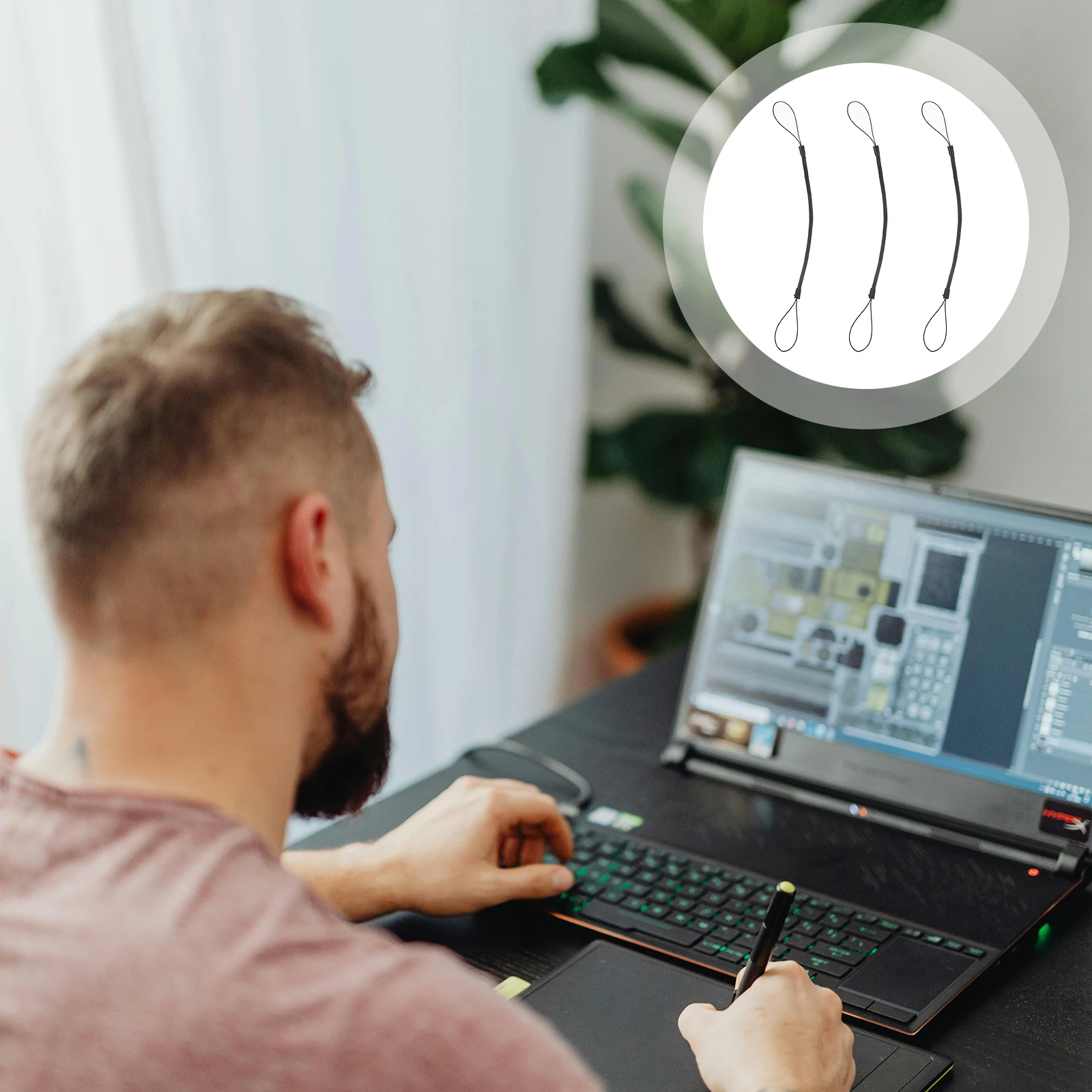 

8Pcs Stylus Pen Anti Lost Rope Retractable Strap Spring Elastic Lanyard for Pens Phones Keys Spring Rope for Stylus Pen