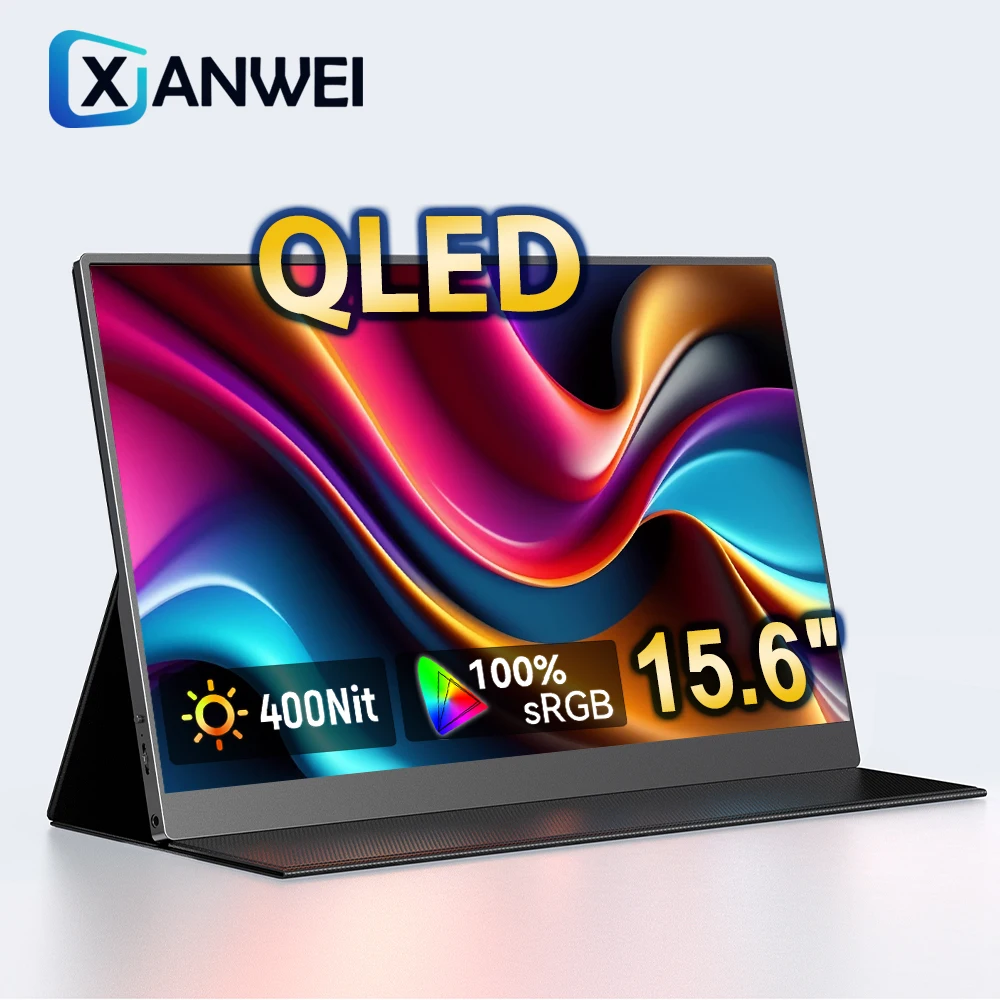 

QLED 15.6 Inch Portable Monitor HDR FHD external Screen Type-C USB HDMI-Compatible For Laptop PS5/4 Switch Xbox Phone Mini PC