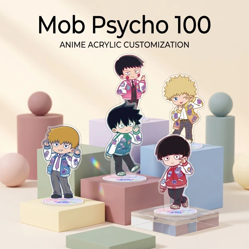 Mob Psycho 100 Acrylic Keychain Stand Shigeo Kageyama Arataka Reigen Dimple Q Version Cute 2026 New Custom Pattern