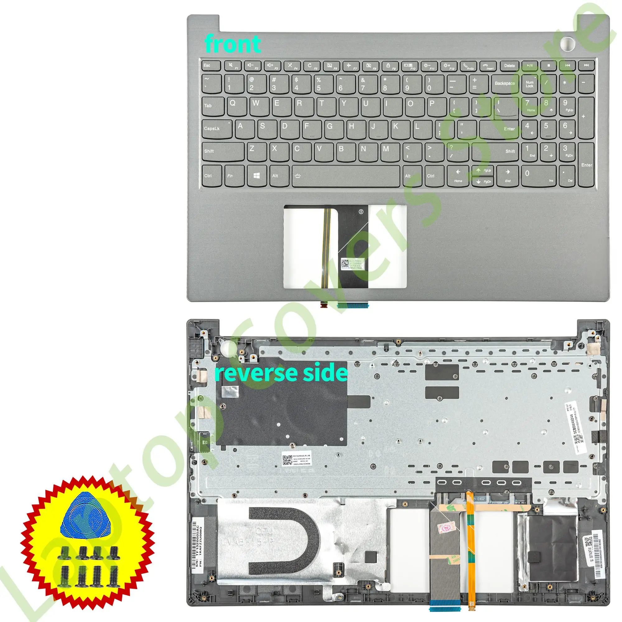 

New Original Keyboard For ThinkBook 15 15-IIL 15-IML Palmrest With Keyboard Backlit Screws Replace Gray 2020year