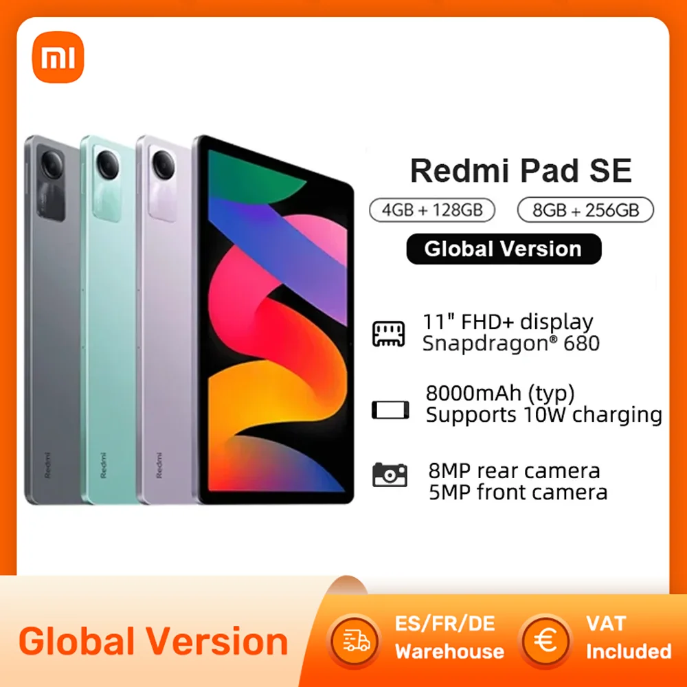 Xiaomi Redmi Pad SE Mi Tablet Global Version Pad 8GB 256G Snapdragon ®   680 90 Hz 11 Zoll