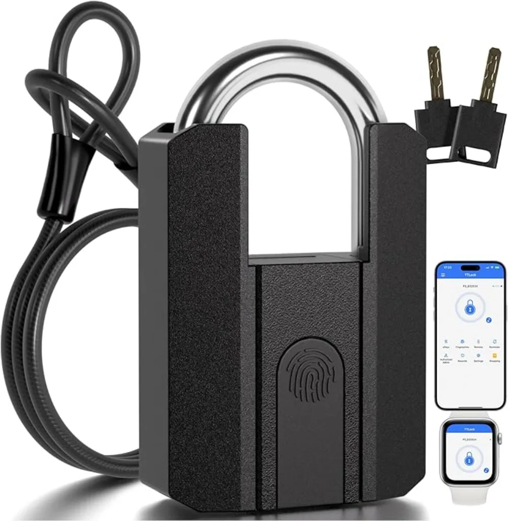 

Waterproof TT Lock Electronic Lock Digital Fingerprint Padlock with Built-in Rechargeable Battery APP Key Unlock
