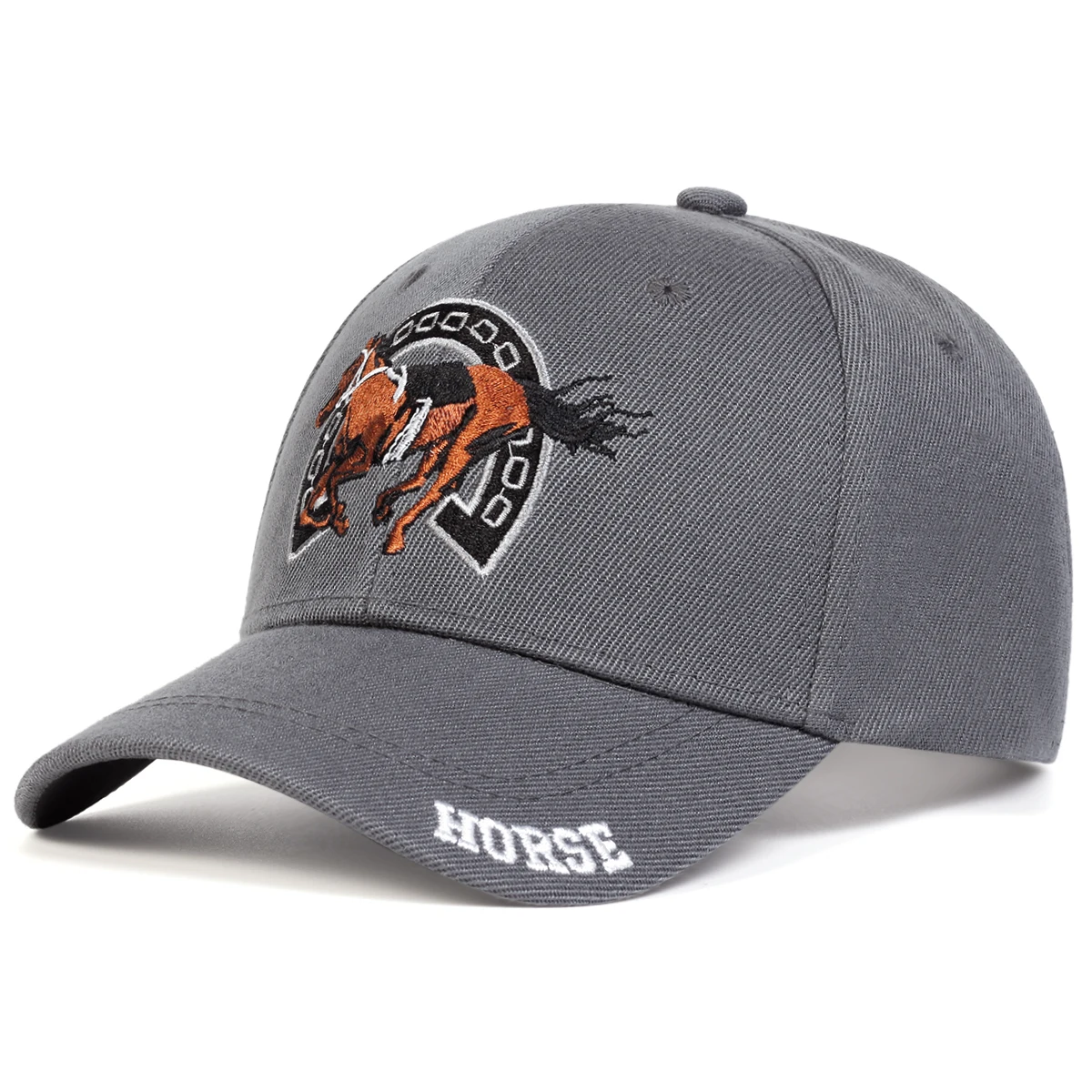 Unisex Arched Stallion HORSE Embroidery Baseball Caps Spring Autumn Outdoor Adjustable Casual Hats Sunscreen Hat Sports Cap