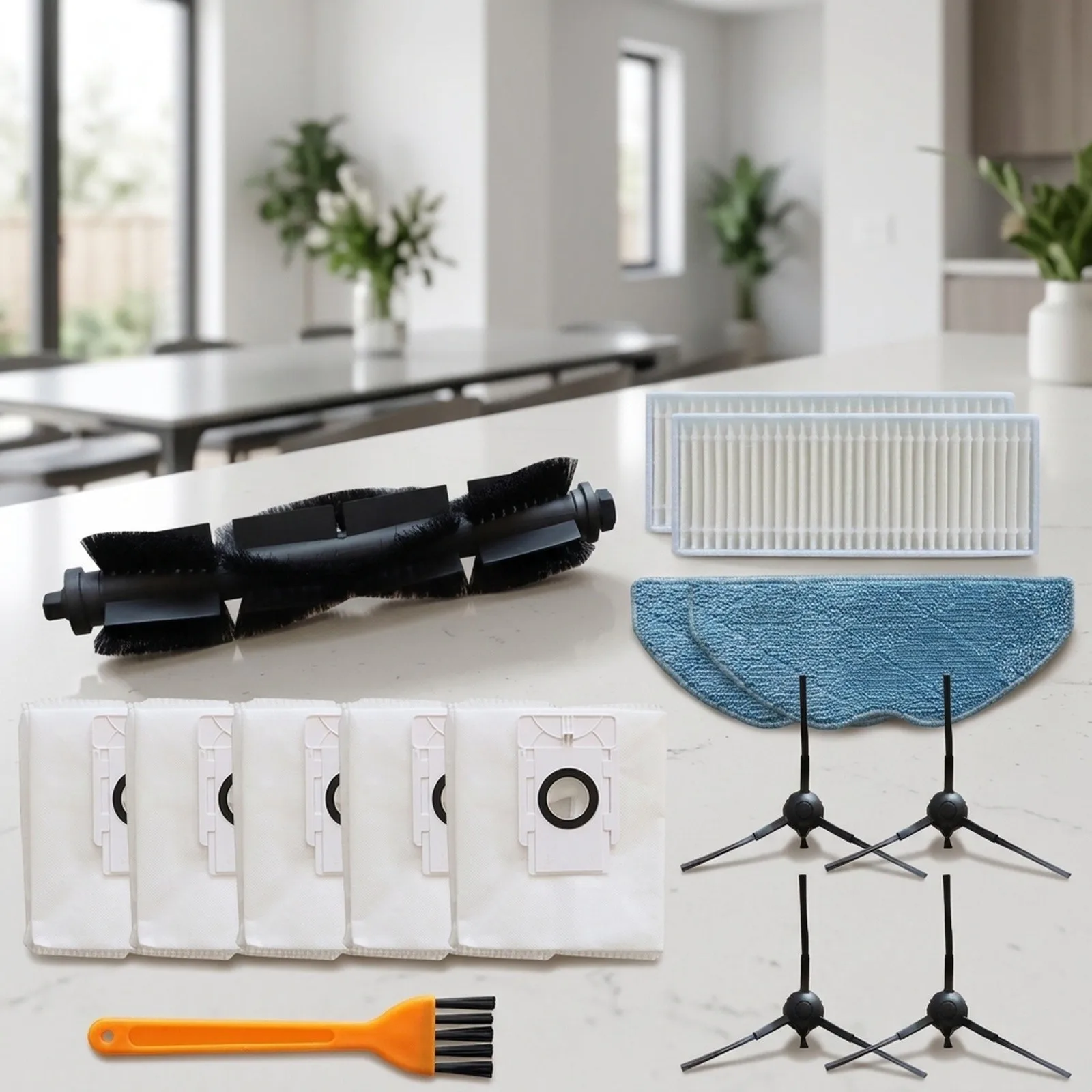 Robotic Vacuum Accessories Pack Designed Specifically for EZVIZ Models Including Brushes and Filtration System