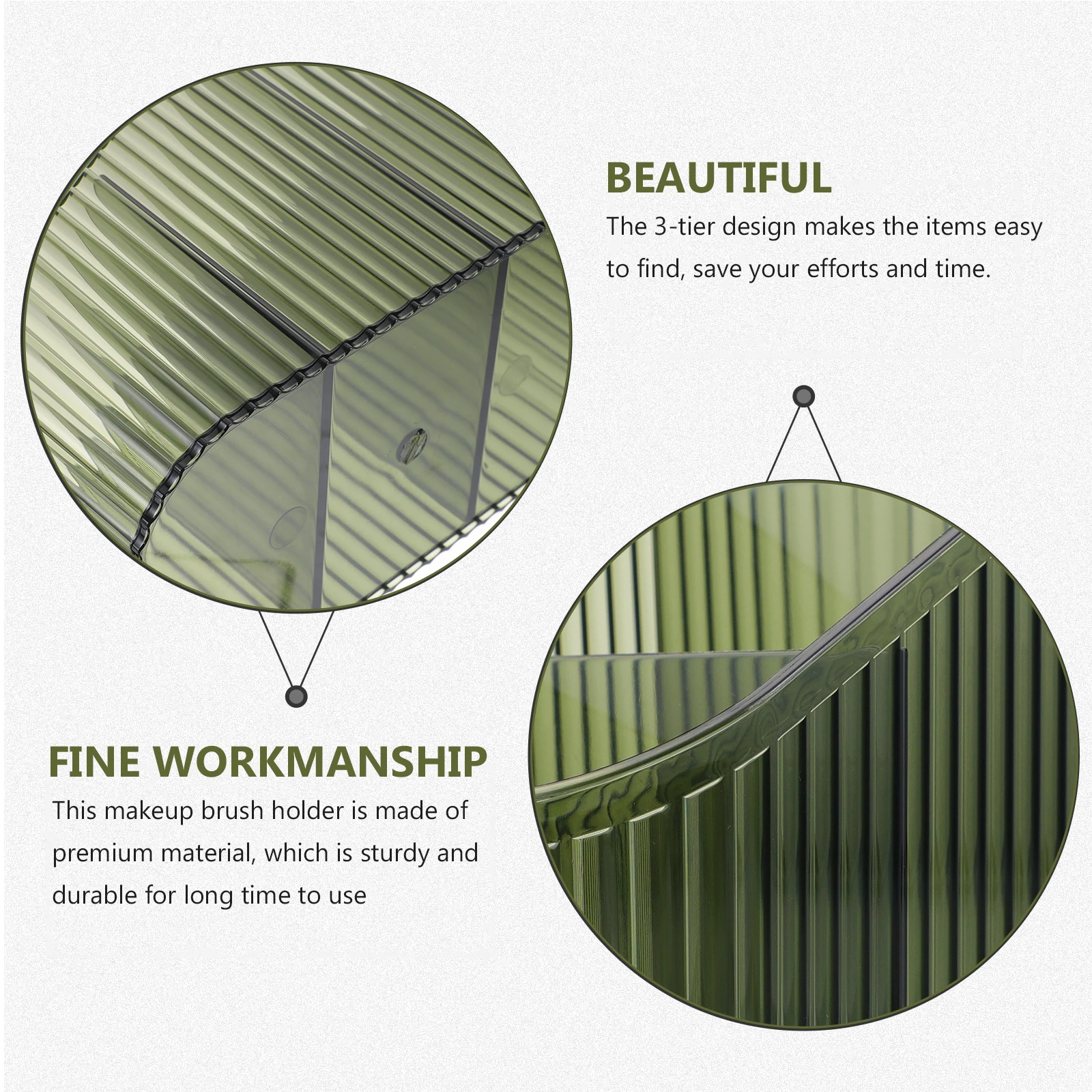 

Transparent 3 Storage Makeup ganizer Box for Holders For Vanity Pen Desk Brush Holder Brush Holder Pen Container