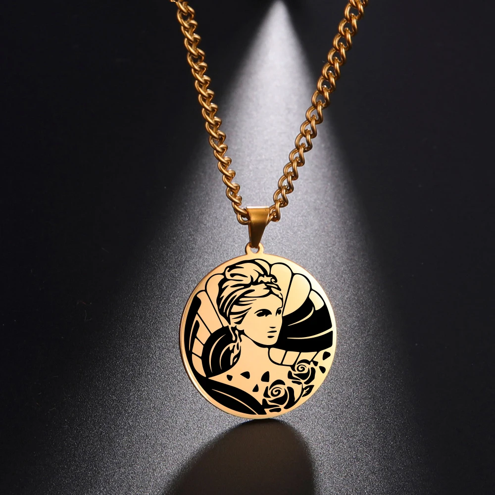 Dawapara Vintage antike griechische Krieger Anhänger ägyptische Göttin Athene Aphrodite Artemis Apollo Symbol Edelstahl Amulett – Detail 19