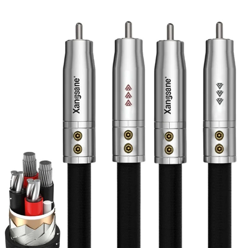 5N RCA-Kabel aus reinem Silber für Audio-CD-Verstärker, Verbindungsstecker aus reinem Silber, Signalkabel