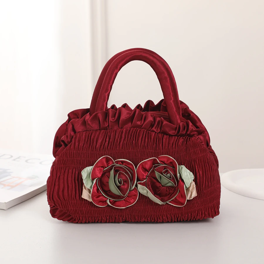 New style medium-sized handbag - Korean version - women's shoulder bag - mom's bag - lace bag - evening party bag