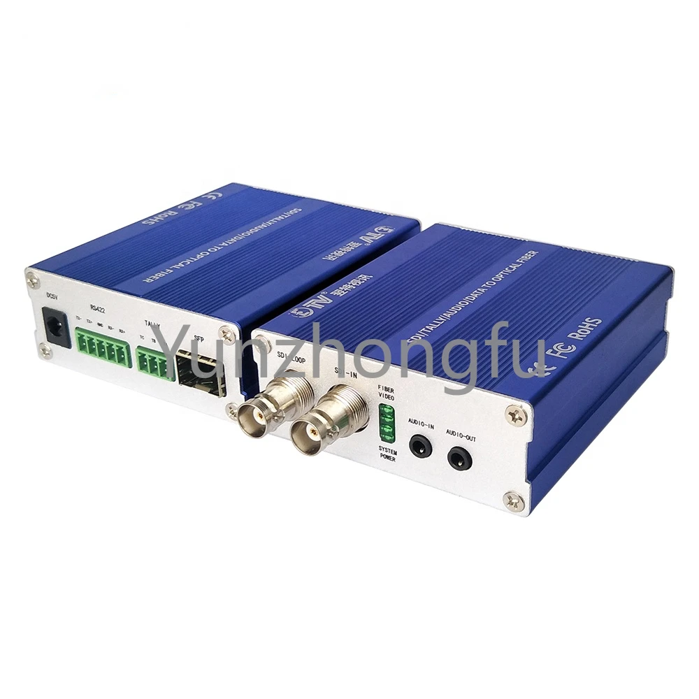 

SDI To Fiber Converter with RS422 + Tally + Data + Bidirectional Audio