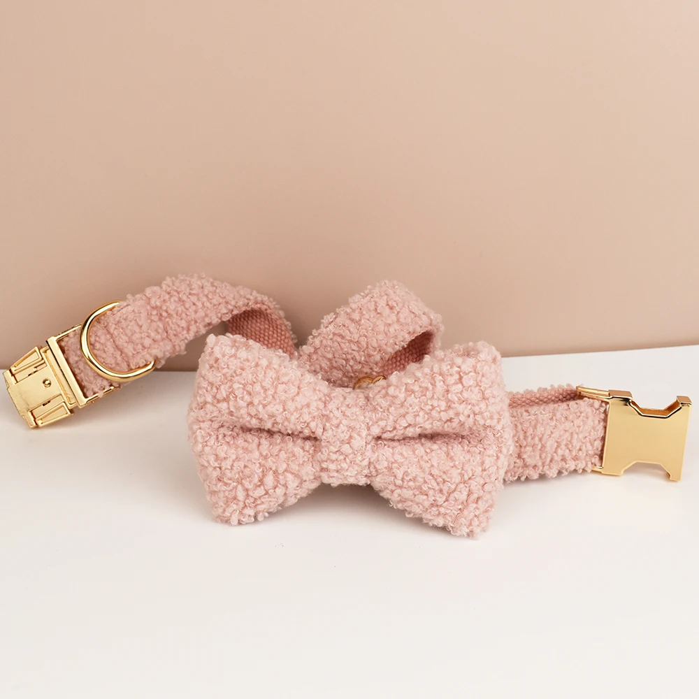 Luxury Personalized Dog Collar Harness Leash set custom,custom Logo detachable dog bow tie collar,dog collar leash diy