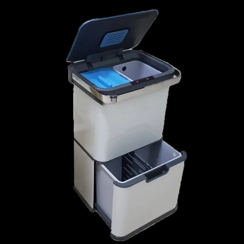 

X188 Intelligent induction sterilization induction classification stainless steel trash can dry and wet separation without bendi
