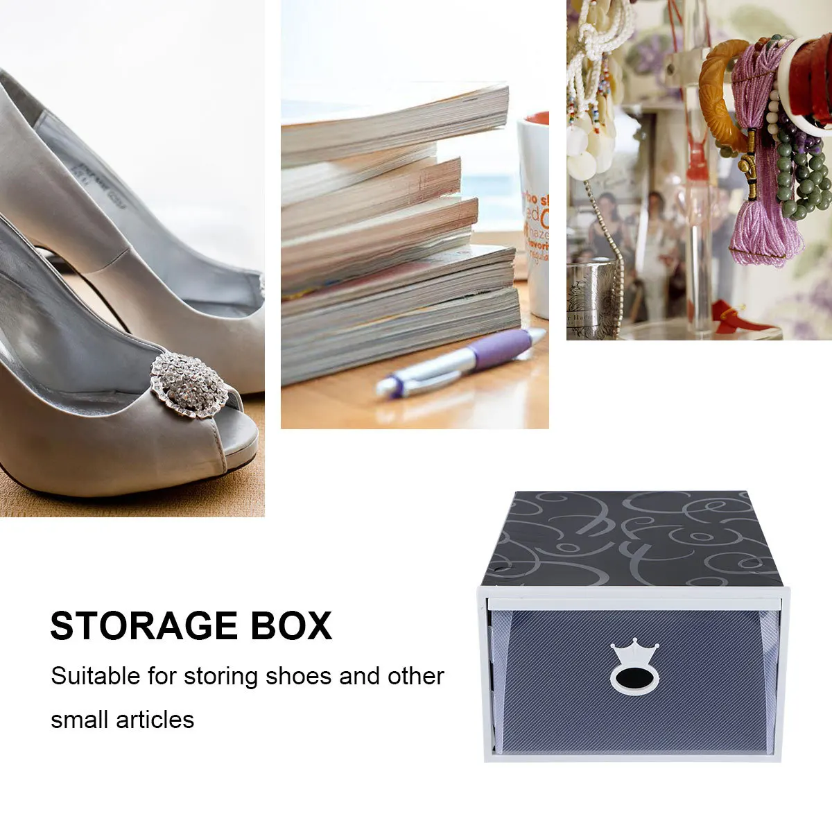 

Transparent Foldable Thickened Shoes Case Plastic Drawer Storage Container Large Capacity Shoes Organizer Box