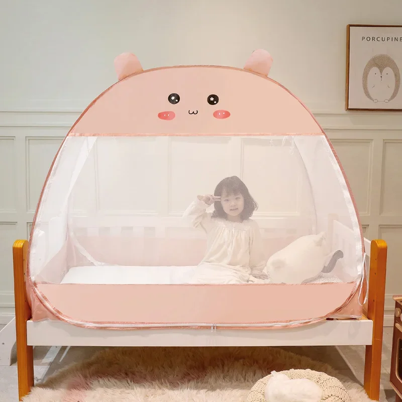 Baby bed mosquito net, newborn children's baby mosquito net cover is free to install a bottom foldable mosquito net