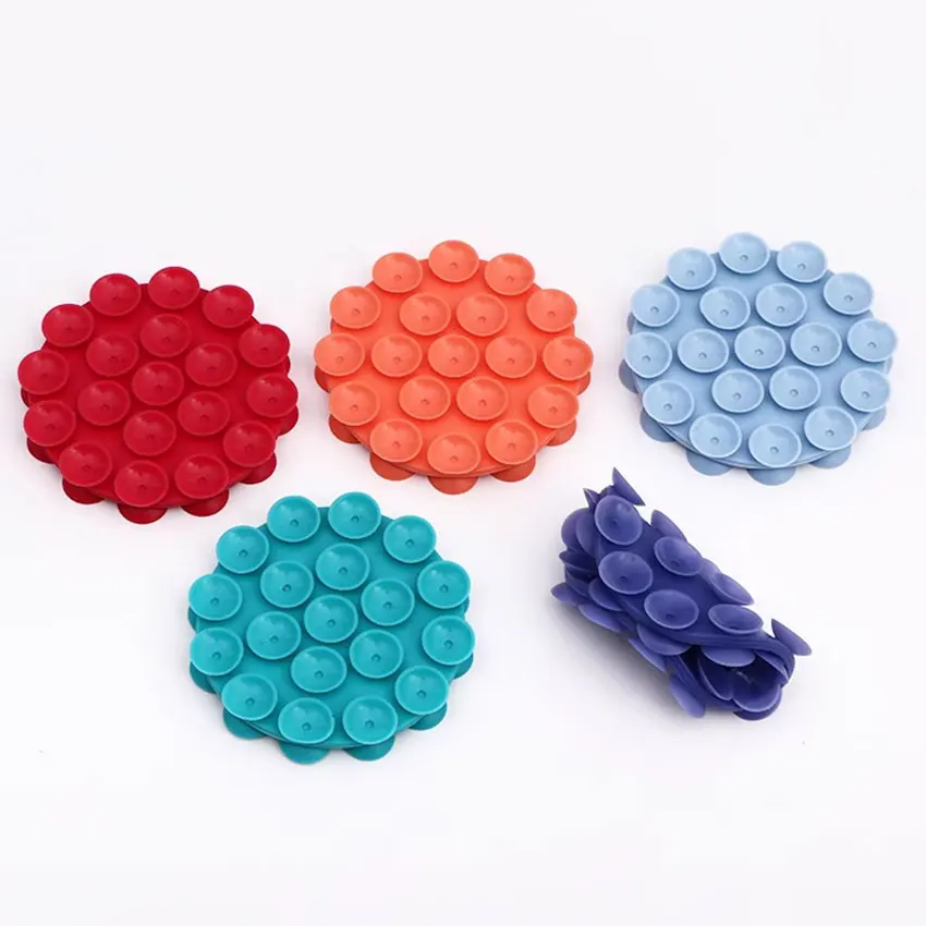 กาวฟรีที่ถอดออกได้วงกลมซิลิโคนสองด้านดูดคัพเคสโทรศัพท์ Strong กลับสติกเกอร์ผนัง Anti SLIP การถ่ายภาพ