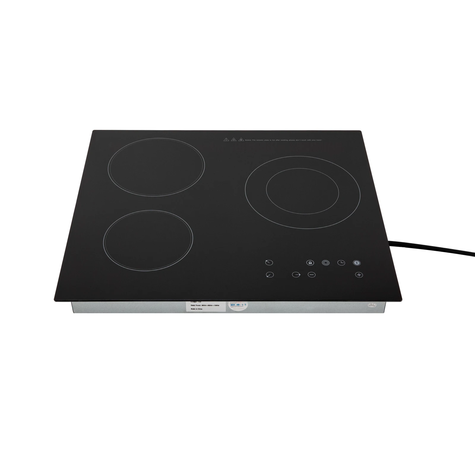 2600W Electric Ceramic Cooktop 3 Burners Touch-adjustable Control 9 Heating Levels LED Display Screen Ceramic Cooktop