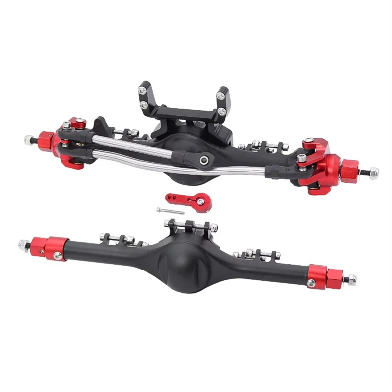 Front Rear Straight Complete Axles for 1/10 Axial SCX10 II 90046 90047 RC Crawler Car Upgrade Parts Black&Red