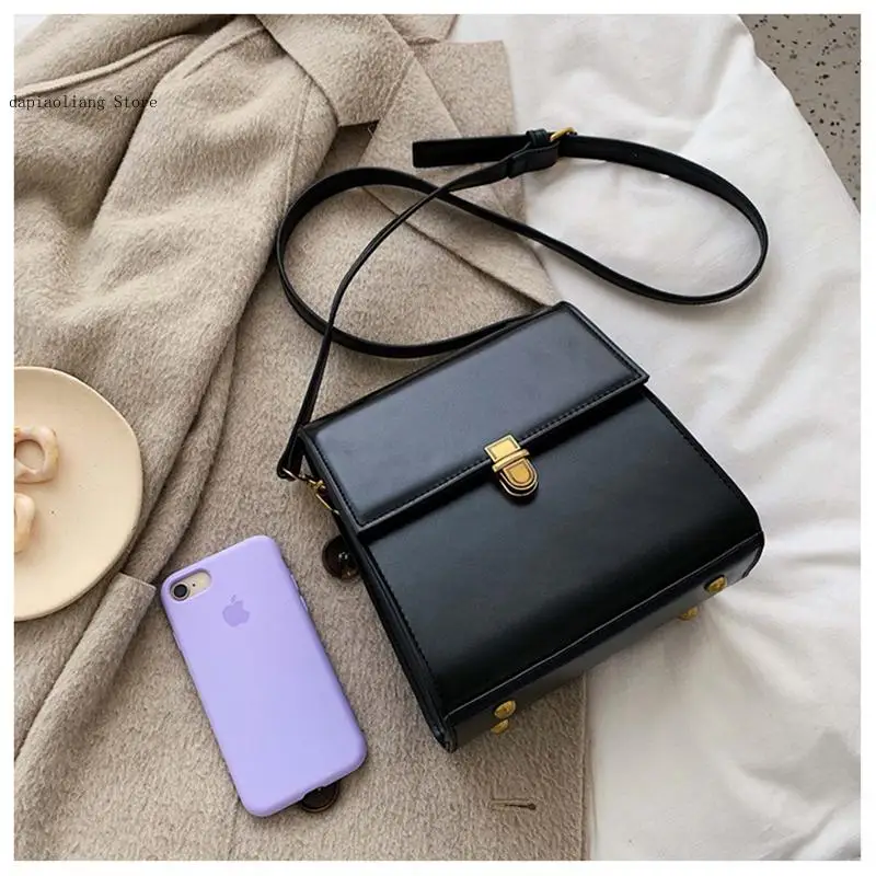 Trendy Minimalist Simple Commuting Pure Color Retro Crossbody Small Square Bag Mini Shoulder Bag for Women
