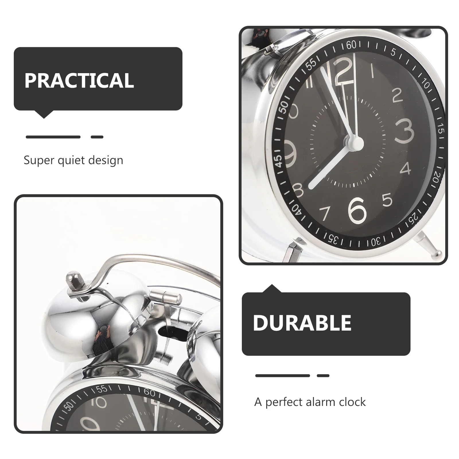 

Led Alarm Clock Silence Operated Silent Round Table Decor For Bedroom Room Home Heavy Sleepers Bedside Desktop