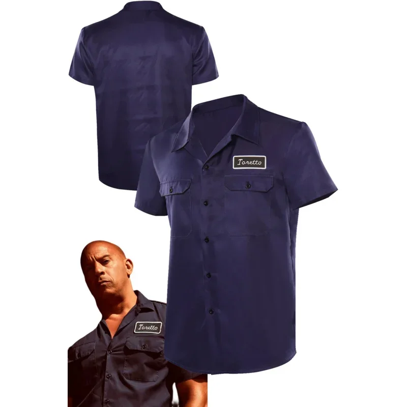 Filme rápido furioso x roleplay fantasia dominic toretto cosplay t camisa dos homens traje fantasia vestido pano para disfarce role play