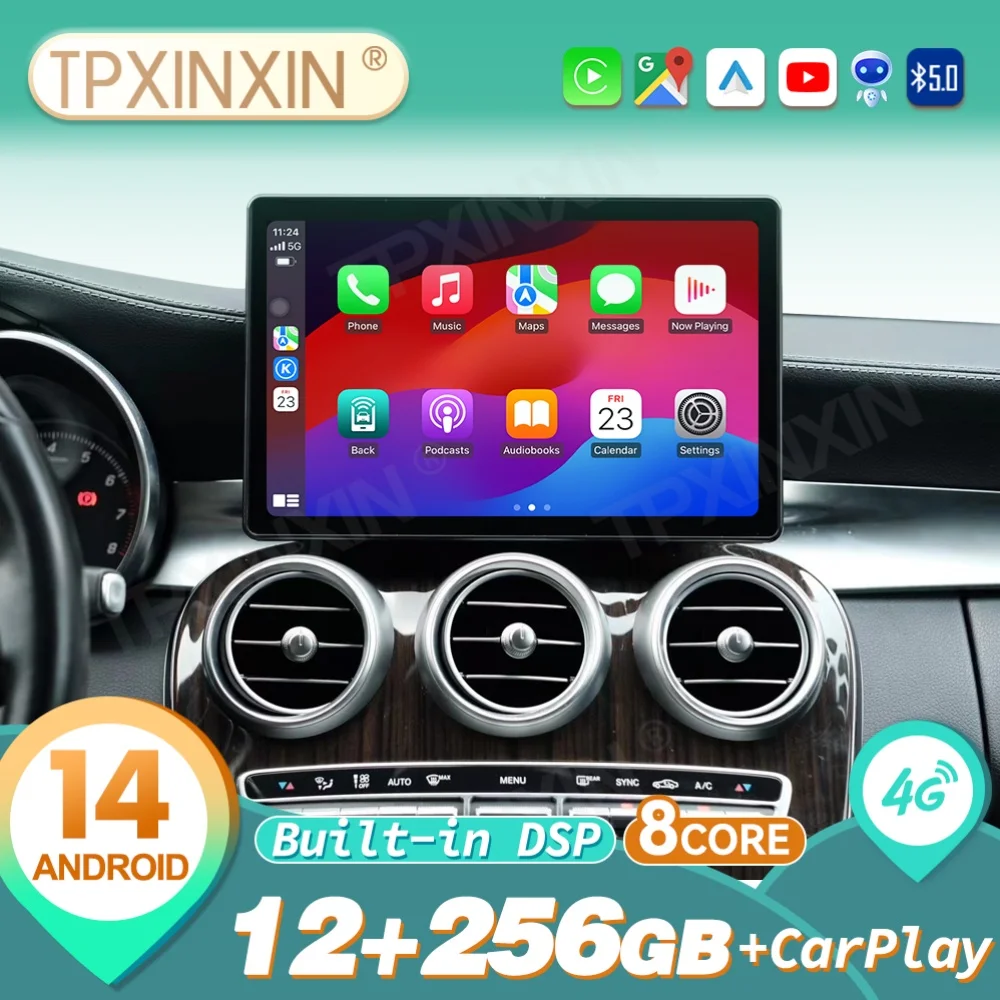11.9 inch Android Auto Carplay For Mercedes-Benz C GLC 2010~2022 Car Radio Automotive Multimedia Player GPS Navigation Head Unit