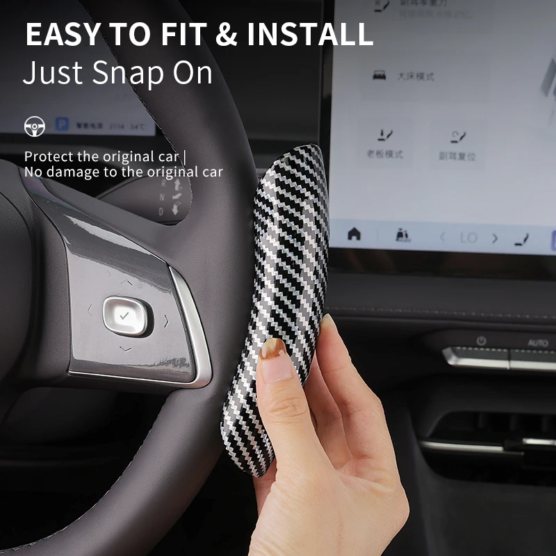 2pcs of Anti-Slip Carbon Fiber Style Steering Wheel Covers, Universal Fit for Car Steering Wheels, Automotive Clip-On