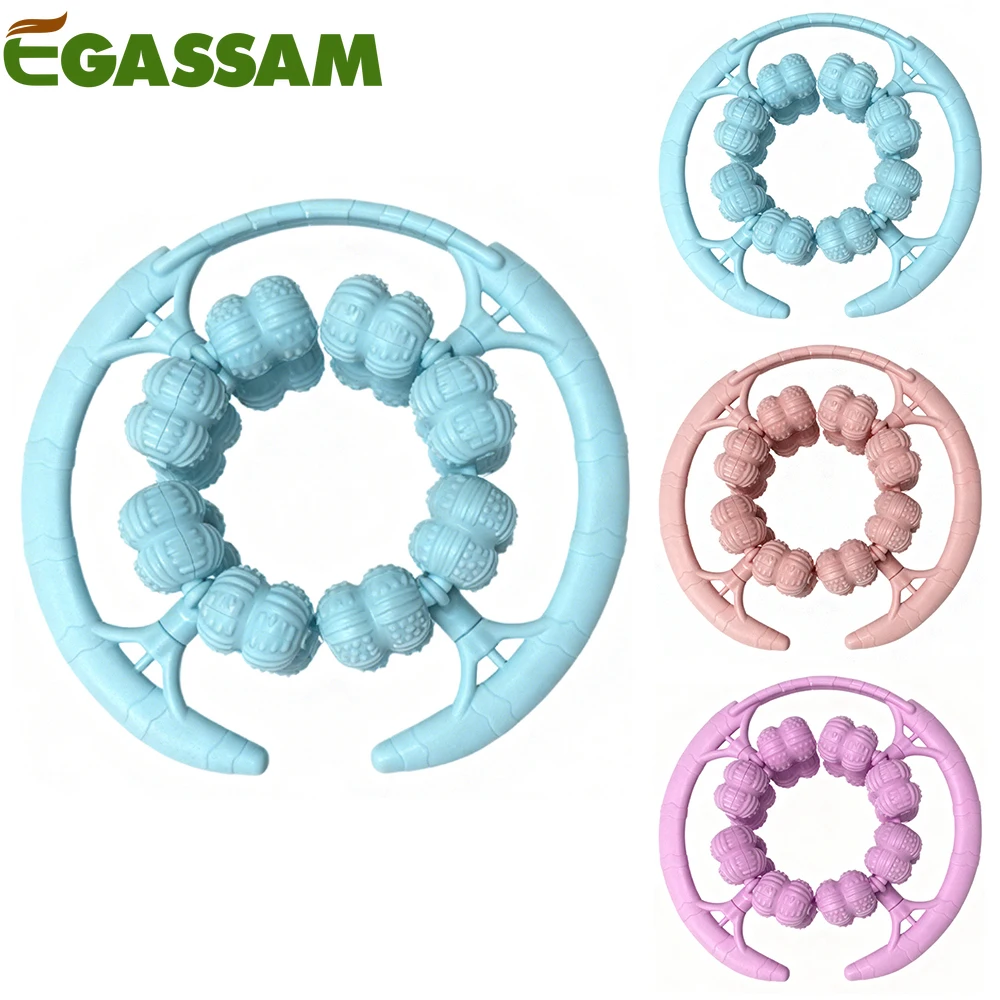 Massage Roller Relax Roller 32 Wheels, Cellulite Roller Muscle Relaxer Circular Leg Clamps Leg Massage for Tennis Elbow Legs